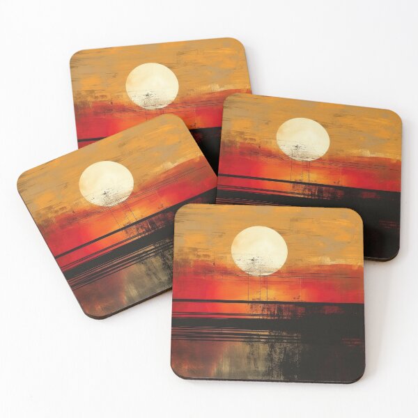 Artikelvorschau, Entdecken Sie "Simplistic & Minimalistic Vintage Sunset" Abstrakte Kunst entworfen und verkauft von ArtificialGenes.