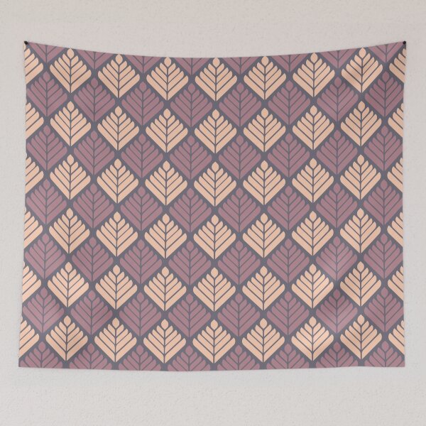 Item preview, Mauve Dusty Pink Leaf Petal Layered Geometric Botanical Vintage Retro Autumn Pattern designed and sold by PenguinForests.