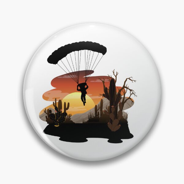 Item preview, Skydiving over the desert, parachutist, paratrooper at the sunset, Classic T-shirt designed and sold by MAGness.