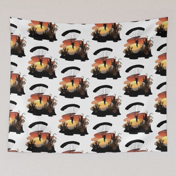 Item preview, Skydiving over the desert, parachutist, paratrooper at the sunset, Classic T-shirt designed and sold by MAGness.