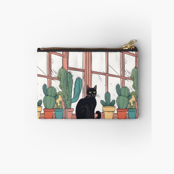 Item preview, Black Cat in The window with Cactus And Plants designed and sold by Catophile.