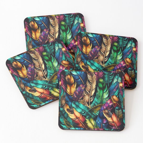 Item preview, Colorful feathers Pattern designed and sold by witch-night.