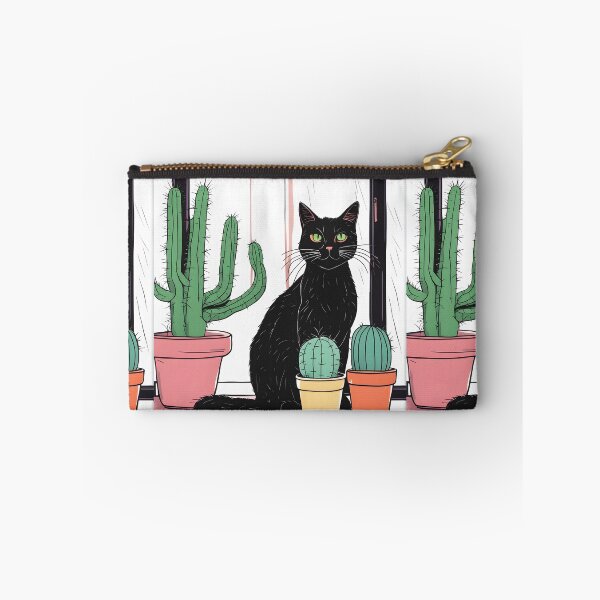 Item preview, Black Cat with Cactus Indoor  designed and sold by Catophile.