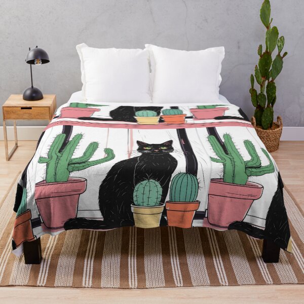 Item preview, Black Cat with Cactus Indoor designed and sold by Catophile.