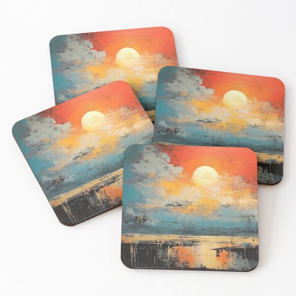 Artikelvorschau, Entdecken Sie "Simplistic & Minimalistic Vintage Sunset" Abstrakte Kunst entworfen und verkauft von ArtificialGenes.