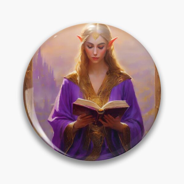 Item preview, Blonde Pointed Elf Lady Reading Book by Sunlight designed and sold by Bunmigraphics .