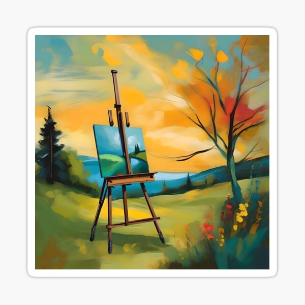Item preview, Artist easel, landscape, in expressionism style designed and sold by WildLadyWood.