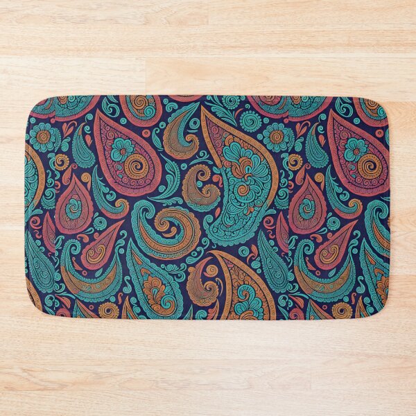 Item preview, Turquoise paisley pattern fans designed and sold by Meandmyshop.