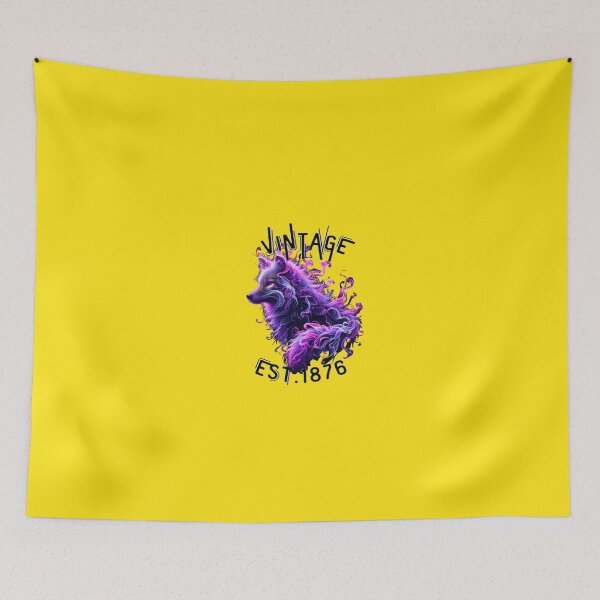 Item preview, Vintage Est. 1876 - Mystical Purple Smoke Falkland Islands Wolf designed and sold by Matt's Artificial Nature.