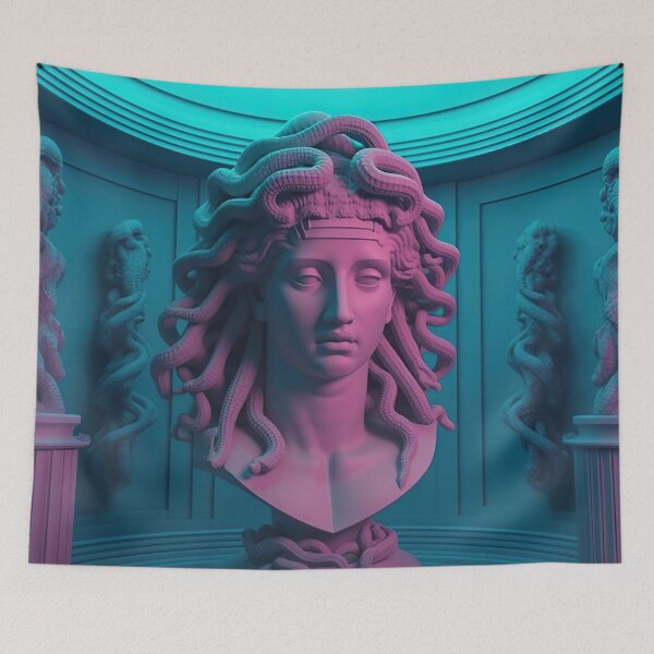 Item preview, Synthwave Sirens: Medusan Dreams in Neon Harmony designed and sold by Mullet Monkey.