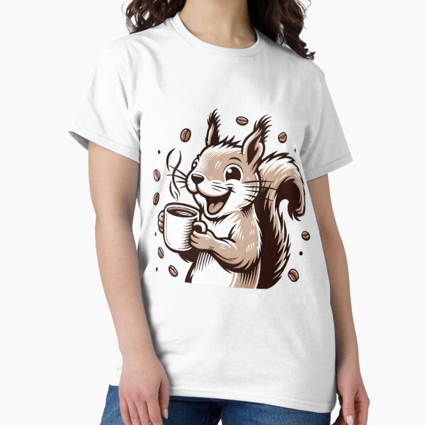 Item preview, Squirrel with coffee cup designed and sold by LongIslandDesgn.
