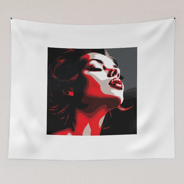 Item preview, Red and black pop art style designed and sold by freddyaiart.