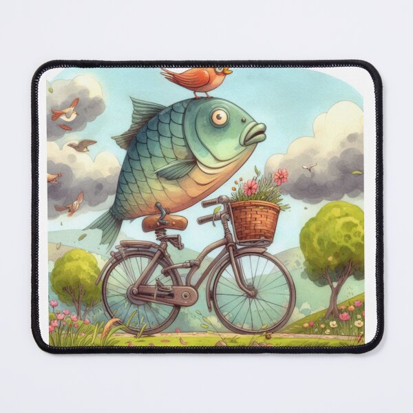 Item preview, Fish Riding His Bike Through the Countryside designed and sold by Kenneth Labuskes.