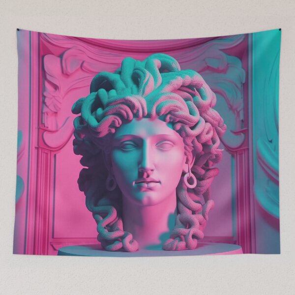 Item preview, Gorgon's Lullaby: Ethereal Neon Echoes in Synthwave designed and sold by Mullet Monkey.