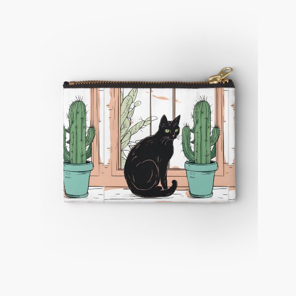 Item preview, Aesthetic Black Cat with Cactus designed and sold by Catophile.