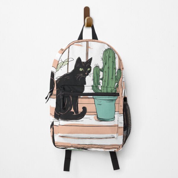 Item preview, Aesthetic Black Cat with Cactus designed and sold by Catophile.