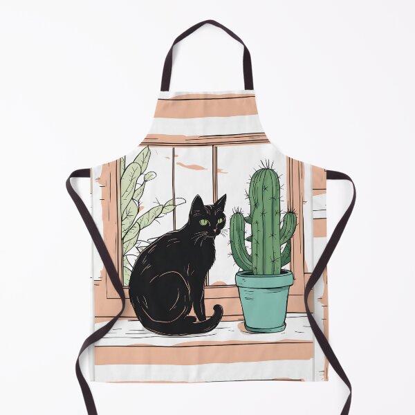 Item preview, Aesthetic Black Cat with Cactus designed and sold by Catophile.