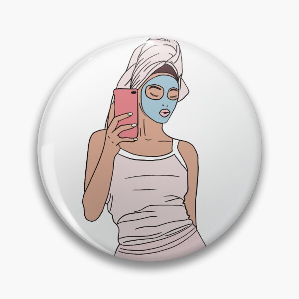 Item preview, Self-Care Stickers, Lady in Face Mask Taking Selfie designed and sold by DigitalArrange.
