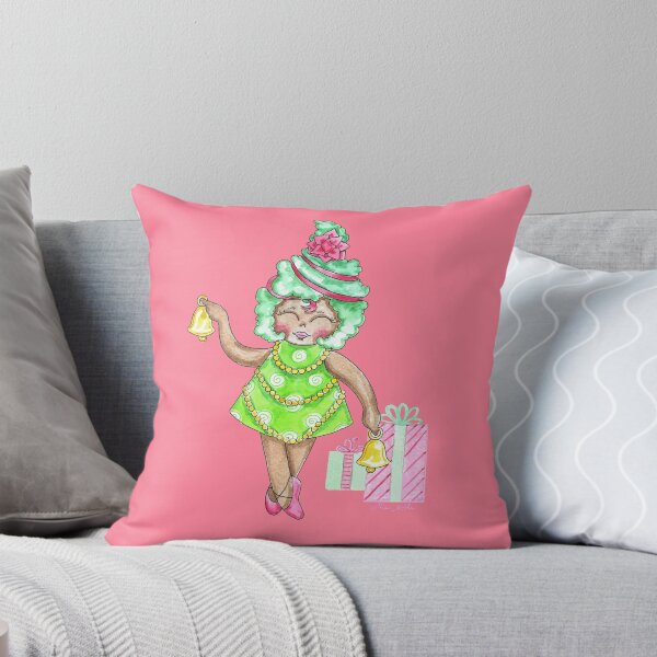 Item preview, Retro Christmas Angel Watercolor and Ink Illustration - Gift Girl designed and sold by Allise Noble.