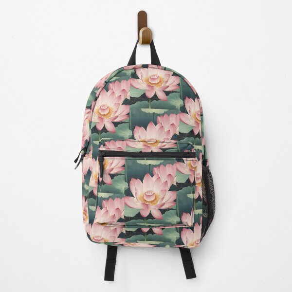 Item preview, Pink Lotus Flower with Greenery, Lotus Flower Art designed and sold by Mariana Piana.