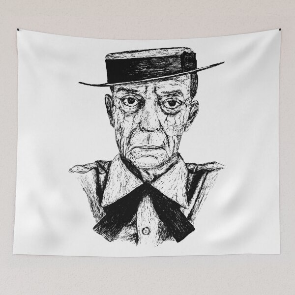 Item preview, Poor Buster Keaton Black Portrait Pen Drawing Transparent designed and sold by surmind.