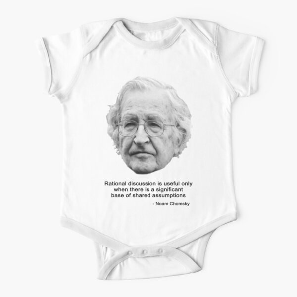 Noam Chomsky & rational discussion (black & white) Short Sleeve Baby One-Piece