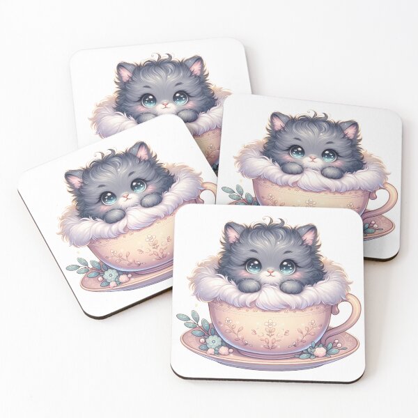Item preview, ☆★ Kitten in a Cup (Black) ★☆ WhimWhamWorld ✿#StayWhimsical designed and sold by whimwhamworld.