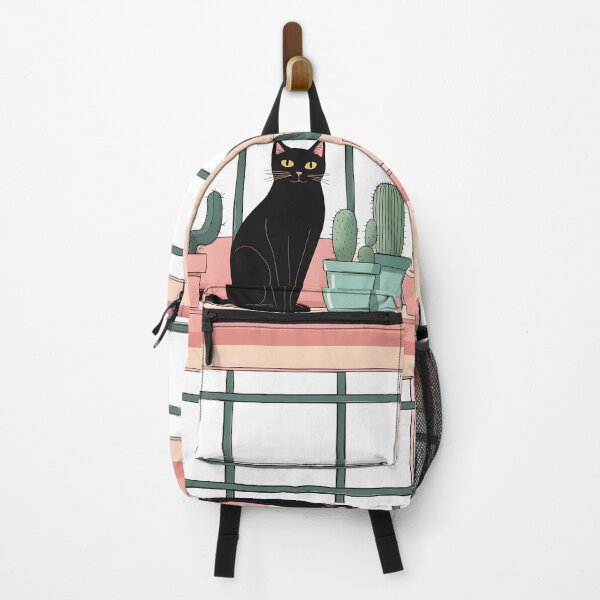 Item preview, Black Cat in The window with Cactus And Plants designed and sold by Catophile.