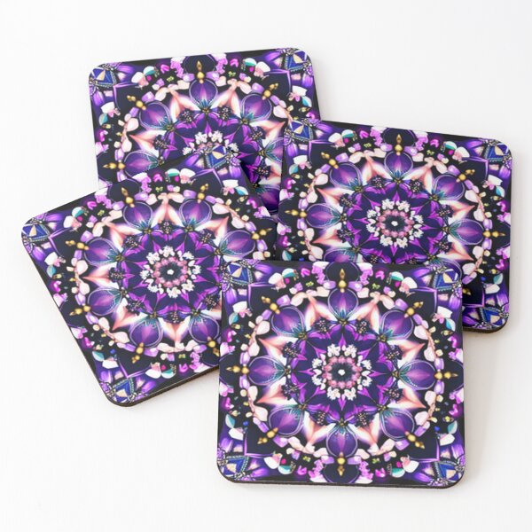 Item preview, kaleidoscope purple flower repeating pattern designed and sold by EasyPrints337.