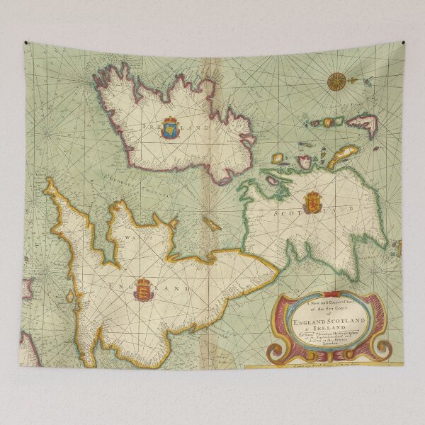 Item preview, Vintage Map of The British Isles (1707) designed and sold by BravuraMedia.