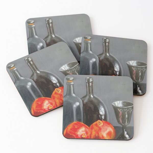 Item preview, wine, pomegranates and oil designed and sold by TresMonet.