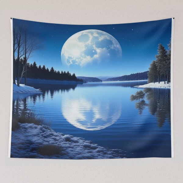 Item preview, Full Moon Over Frozen Lake designed and sold by JoeZigns81.
