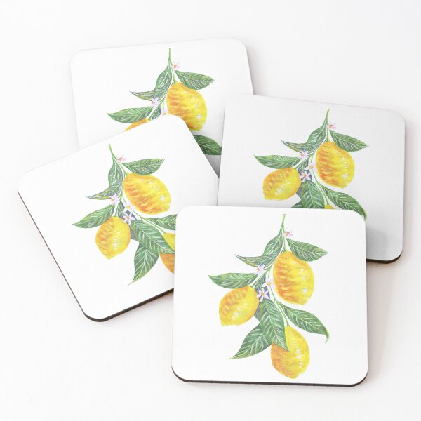 Item preview, Lemon branch - Three juicy lemons with leaves and flowers designed and sold by Wolshebnaja.