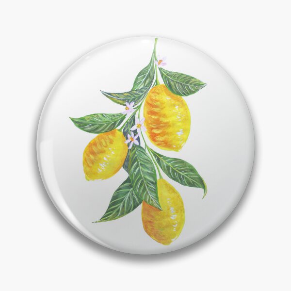 Item preview, Lemon branch - Three juicy lemons with leaves and flowers designed and sold by Wolshebnaja.