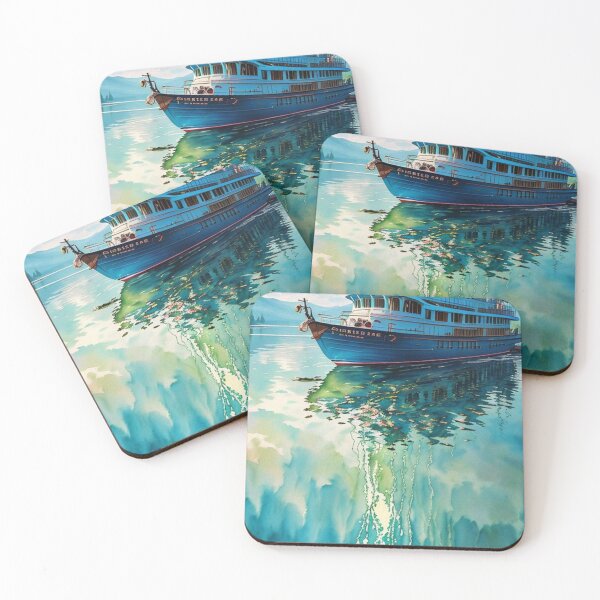 Item preview, Windstar by night" watercolor painting of ship sailling designed and sold by Obinne.