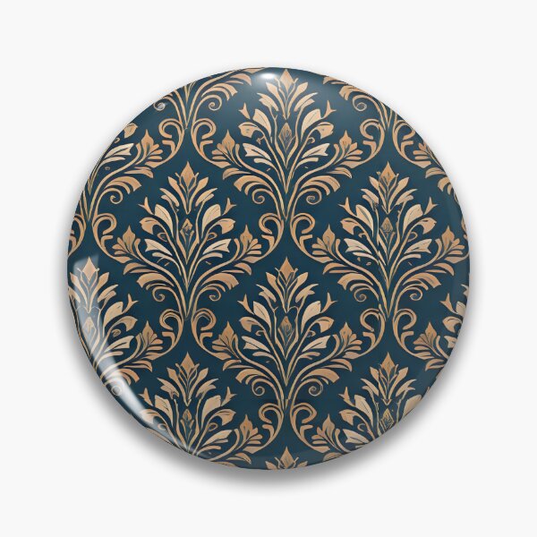 Item preview, Victorian style, elegant baroque pattern golden blue designed and sold by Meandmyshop.