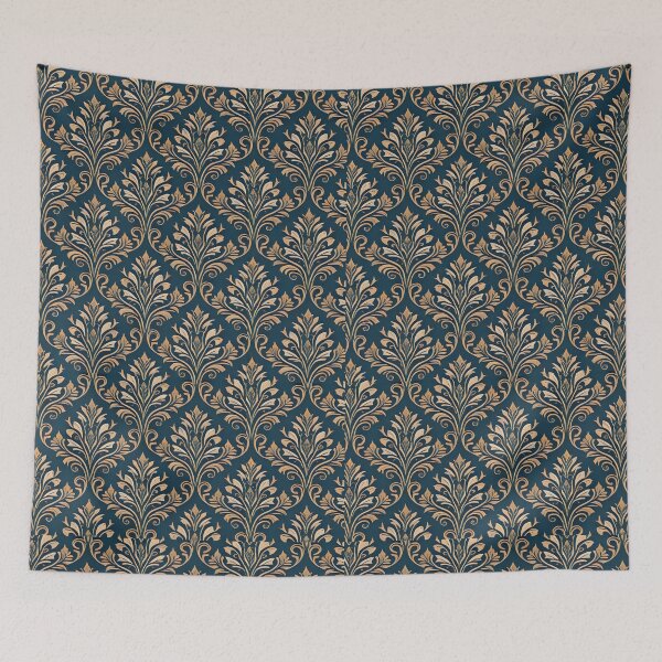Item preview, Victorian style, elegant baroque pattern golden blue designed and sold by Meandmyshop.