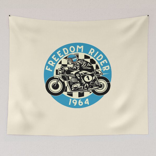 Item preview, Vintage Motorcycle Racer Freedom Rider Blue 1964 designed and sold by tommysnider.