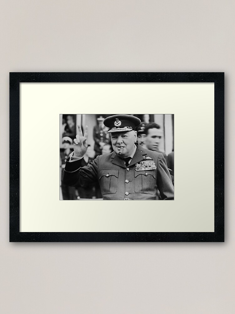 Alternate view of Winston Churchill Smoking Framed Art Print