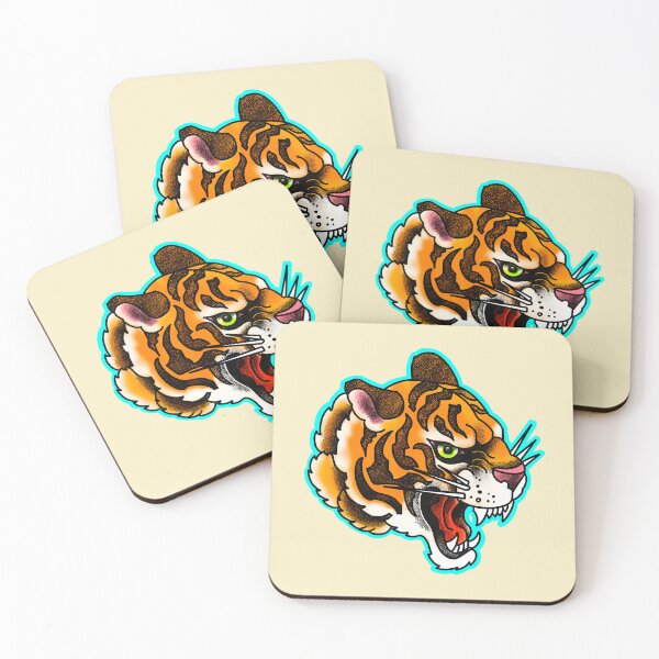 Item preview, Angry tiger tattoo style designed and sold by weilertsen.