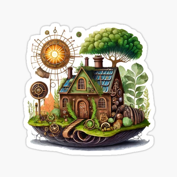 22 Solarpunk Farm Clipart PNG, Solar Punk Home Clipart, Solarpunk tech PNG  Bundle, Solarpunk Cabin, Solarpunk Cottage Art Clipart Bundle