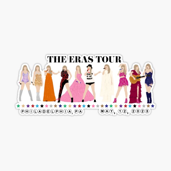 Taylor Swift Eras Tour Philadelphia Night 1 Outfits Sticker for Sale by  EmmaRoseee24