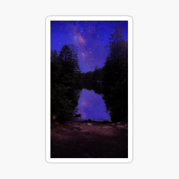 Night Photo on Lake Sticker