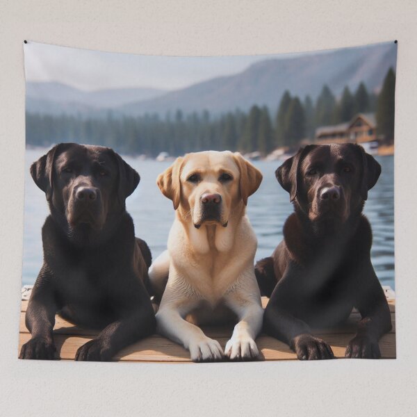 Item preview, The Three Labradors on a Dock  designed and sold by rmcbuckeye.