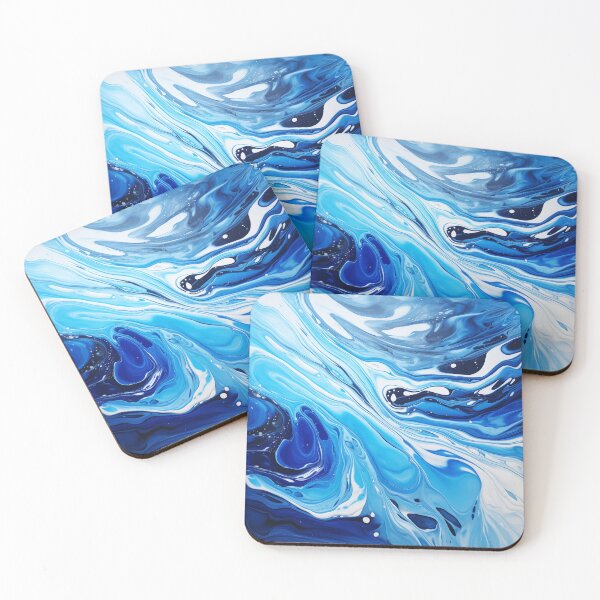 Item preview, Flow painting Marble Navy Blue designed and sold by Artful3d.