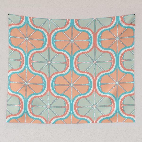 Item preview, Retro Citrus Sunset on Sea Dot Mandala Ogee designed and sold by Triplicate Limited.