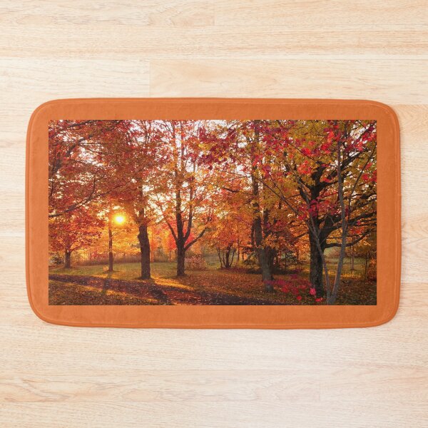 Item preview, Sunlight through fall red leaves maple trees designed and sold by naturematters.