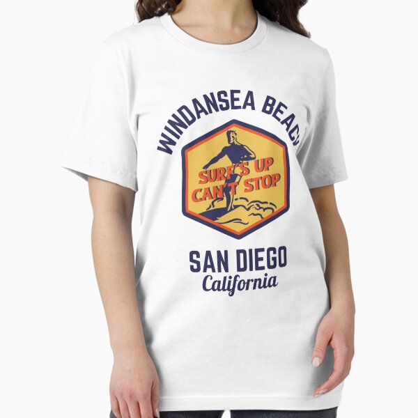 Aperçu de l'œuvre Retro Windansea Beach San Diego Californie, Navy Text - Retro Beach / Retro Surf créée et vendue par TimelessLocales.