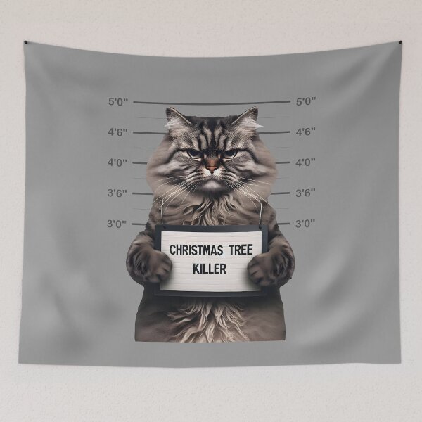 Item preview, Christmas Tree Killer, Cat on Police station designed and sold by Cerulean-Shop.