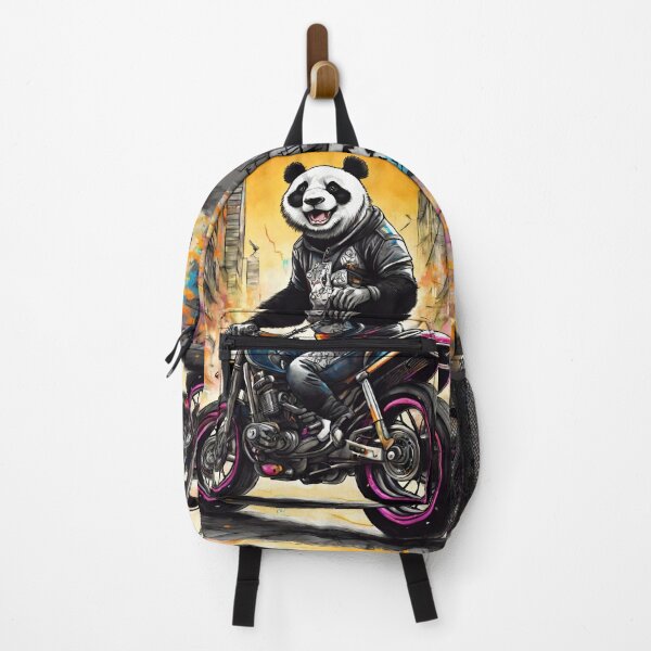 Item preview, Adorable Panda sitting on motorcycle designed and sold by Lost Highway Horror..